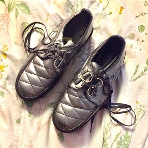 Silver metallic creepers size 9